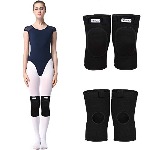 1 Par Rodilleras Deportivas de Esponja Apoyo de la Rodilla Unisex para Crossfit Voleibol Bicicleta Baloncesto Negro L