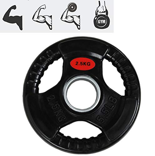 1 Piezas Caucho Discos Olímpicos 2 Pulgadas Pesas 2.5KG-25KG Barra Mancuernas Barbells Pesas De Gimnasia For Gimnasio En Casa Aptitud Del Ejercicio Del Entrenamiento De Elevación,2.5kg*1