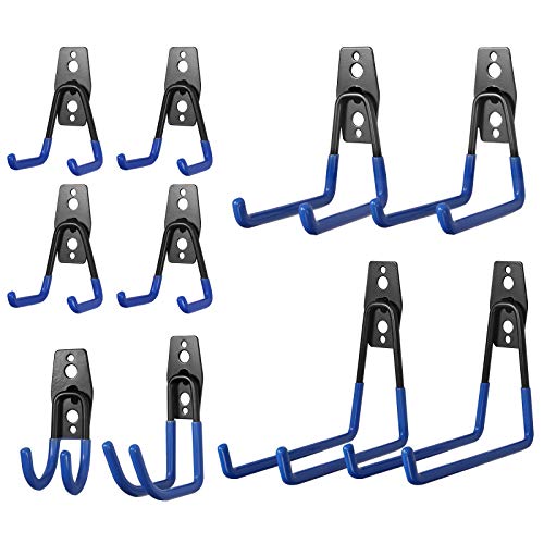 10 PCS Gancho Pesado de Pared Soporte de Pared Ganchos Pesados para Colgar Bici Herramientas Escaleras Colgador con 2 Tornillos de Fijación en Taller Almacen Casa Garaje Tiendas-Azul