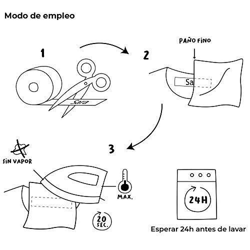 100 Etiquetas para ropa personalizadas. Etiquetas de tela con CERTIFICADO ECOLÓGICO ideales para tus niños. Etiquetas termoadhesivas para marcar la ropa con plancha.