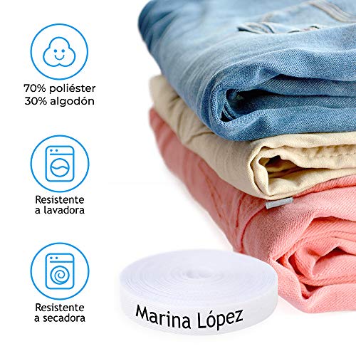 100 Etiquetas para ropa personalizadas. Etiquetas de tela con CERTIFICADO ECOLÓGICO ideales para tus niños. Etiquetas termoadhesivas para marcar la ropa con plancha.