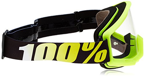 100% Strata, Gafas de bicicleta Unisex adulto, Talla única, Amarillo (Yellow/Transparent)