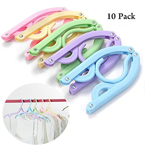 10pcs Portable plegable plásticos Racks de perchas para viajes de camping al aire libre (color al azar)