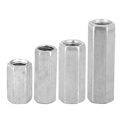 10pcs Tuercas de acoplamiento Hexagonal Varilla de la manga de la varilla larga Acero al carbono Separador roscado M8 Sujetadores roscados(M8*30)