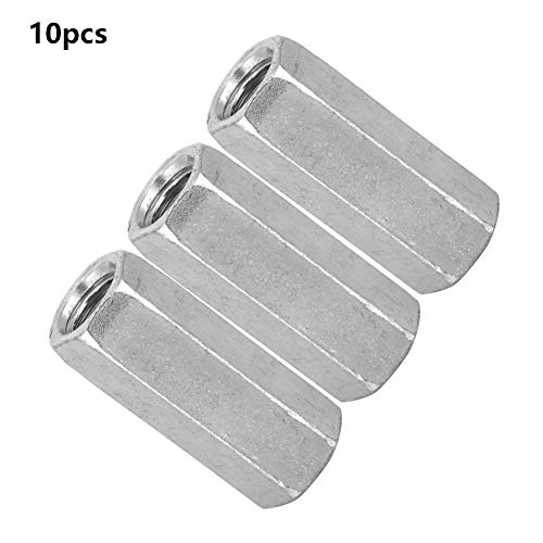 10pcs Tuercas de acoplamiento Hexagonal Varilla de la manga de la varilla larga Acero al carbono Separador roscado M8 Sujetadores roscados(M8*30)