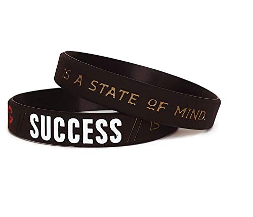 11thGear 3 Pulseras de Pulseras de Silicona de Cita Positiva Motivacional - Success Focus Believe