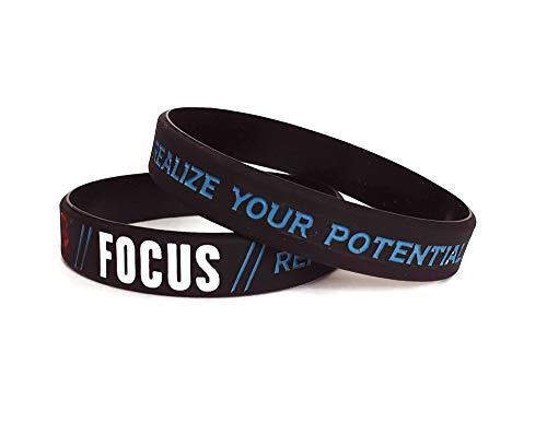 11thGear 3 Pulseras de Pulseras de Silicona de Cita Positiva Motivacional - Success Focus Believe