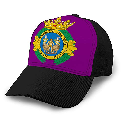 1357 Gorra de béisbol Hip Hop Plana Unisex Sombrero de béisbol Sombrero para la Cabeza Sombreros de Camionero de algodón Bandera de Cádiz en Andalucía España Sombrero de Malla