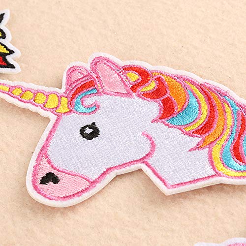 16 parches de unicornio, coloridos parches para planchar, pegatinas de apliques bordados para camiseta, chaquetas, pantalones vaqueros, mochila y zapatos