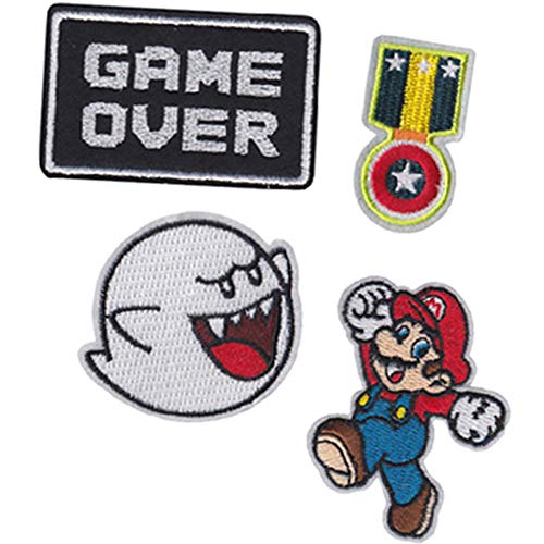 17 piezas Parches de planchado para videojuegos de Super Mario Bros, parches bordados, parches para coser en ropa, chaquetas, mochilas, vaqueros