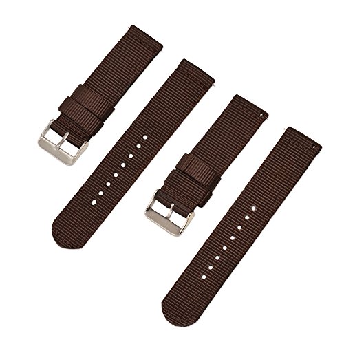 18mm 20mm 22mm 24mm clásicos exquisitos pulseras de nylon trenzado venda de reloj de color marrón oscuro Correa de reloj para los hombres