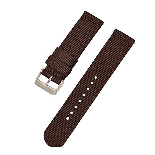 18mm 20mm 22mm 24mm clásicos exquisitos pulseras de nylon trenzado venda de reloj de color marrón oscuro Correa de reloj para los hombres