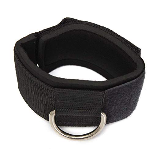 1pc D Anillo De Fitness Acolchado con Cierre De Tiras Ajustable Unisex Accesorio Multi Gym Cable Protección Muslo De La Pierna De La Polea Levantamiento De Pesas - Negro