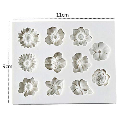 2 moldes de silicona para fondant, decoración de pasteles, decoración de cupcakes, arcilla polimérica, caramelos, chocolate, manualidades, moldes de cocina, herramientas de decoración
