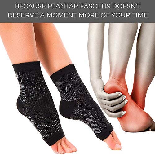 2 pares de calcetines de fascitis plantar con soporte de arco, mangas de compresión para el cuidado de los pies, alivia la hinchazón y los talones, soporte de tobillera para aliviar el dolor rápido
