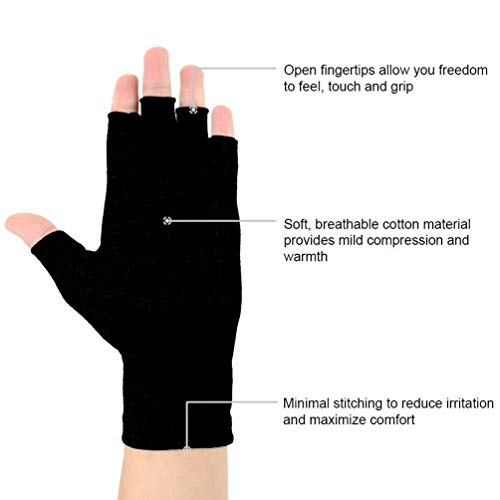 2 pares de guantes de artritis, guantes de compresión de apoyo y calor para manos, alivian el dolor de la reumatoide, la osteoartritis, el RSI, el túnel carpiano, la tendinitis