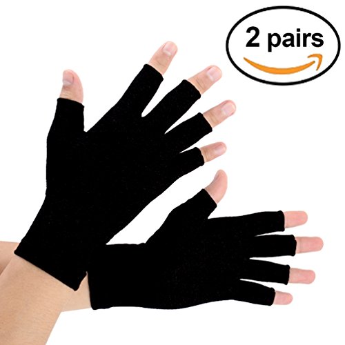 2 pares de guantes de artritis, guantes de compresión de apoyo y calor para manos, alivian el dolor de la reumatoide, la osteoartritis, el RSI, el túnel carpiano, la tendinitis