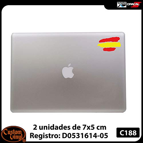 2 unds Pegatina vinilo adhesivo bandera España para cascos coches motos ciclomotores bicicletas de OPEN BUY