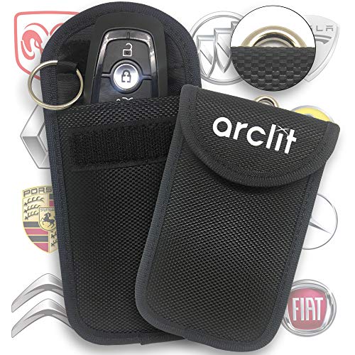 2 X Fundas de Bloqueadores de Señal de Llaves de Auto + 2 X Bloqueadores de Señal | Bloqueo de Autos para Prevención de Robos | Bloqueador RFID/NFC/WiFi/gsm/LTE | Bolsa Funda Bloqueadora de Señal