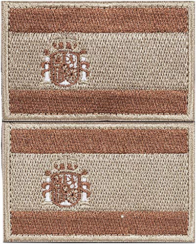 2 x Parche España Parches Velcro España Español Bandera Táctico bandera con velcro podría ser pegado a la ropa, chaleco, gorra, mochila