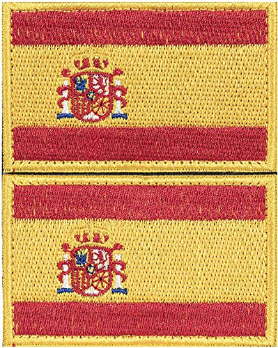 2 x Parche España Parches Velcro España Español Bandera Táctico bandera con velcro podría ser pegado a la ropa, chaleco, gorra, mochila original