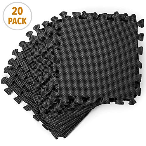 20 Esterilla de Ejercicios Interconectables, Esterilla Puzzle de Fitness, 30x30cm - Suave y Firme Espuma EVA, Antideslizante, Robusto y Grueso - Alfombra Fitness, Protector Suelo Goma Gimnasio Casa.