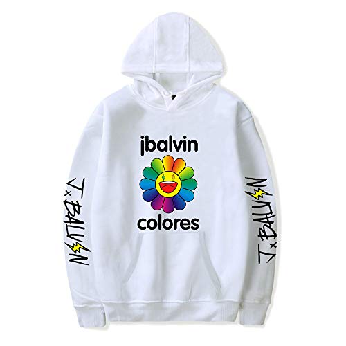 2020 J Balvin Clothing New Album Colors J Balvin Sudaderas con capucha unisex de gran tamaño Blanco blanco M