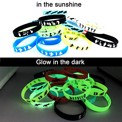 21 PCS Gaming Party Supplies Pulsera de Silicona, Tema de Videojuegos Birthday Party Supplies favorece Las Pulseras para niños, Glow IN The Oscuro