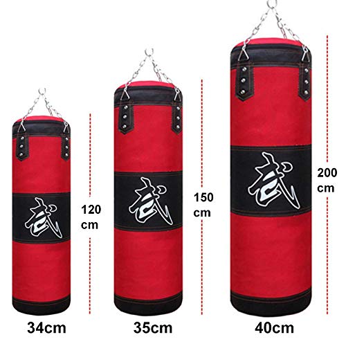 21Grams Saco de Boxeo Kit de Saco de Boxeo con Cadenas Extraíbles, Guantes para Boxeo, Percha para Entrenamiento de Boxeo Sanda Muay Thai Karate Artes Marciales Taekwondo UFC Kickboxing MMA (120CM)