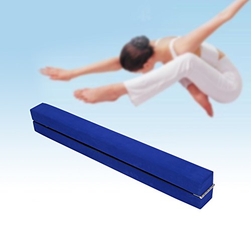220 cm / 7.2 pies Equilibrio Beam de Entrenamiento de Gimnasia,Balance Beam de Gamuza Sintética Plegable, Ejercicio de Entrenamiento Deportes en Casa o Gimnasia (Azul)
