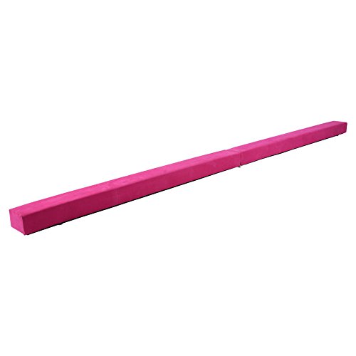 220 cm / 7.2 pies Equilibrio Beam de Entrenamiento de Gimnasia,Balance Beam de Gamuza Sintética Plegable, Ejercicio de Entrenamiento Deportes en Casa o Gimnasia (Rosa)