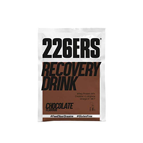 226ERS Recovery Drink Monodosis, Recuperador a base de Proteína, Creatina, Hidratos de Carbono, Lino Dorado, Triglicéridos y L-Arginina, Chocolate - 15 unidades x 50 gr