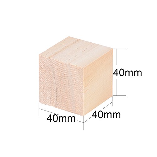 24pcs 40mm Cubos Madera Bloques Cuadrados para Manualidades Diy Artesanía Pintar Decoración (24pcs, 40mm)