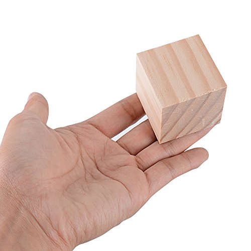 24pcs 40mm Cubos Madera Bloques Cuadrados para Manualidades Diy Artesanía Pintar Decoración (24pcs, 40mm)