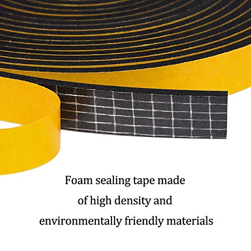 2pcs Adhesive Weather Strip Foam Seal Tape Single Sided Sponge Tapes Adhesive Sticker Foam Glue Strip Sealing for Gap Seal 15mmx2mm
