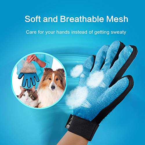 2PCS Guantes Manopla Masaje para Perros mascotas gatos, Retiro del pelo y aparato de masaje, promover la circulación de la sangre, Masaje de mascotas, Guantes para la Eliminación de Pelo Suelto