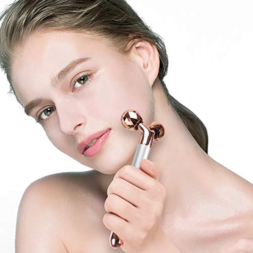 3-IN-1 Electric Jade Roller Vibrating Facial Roller & Face Massager, Rose Quartz