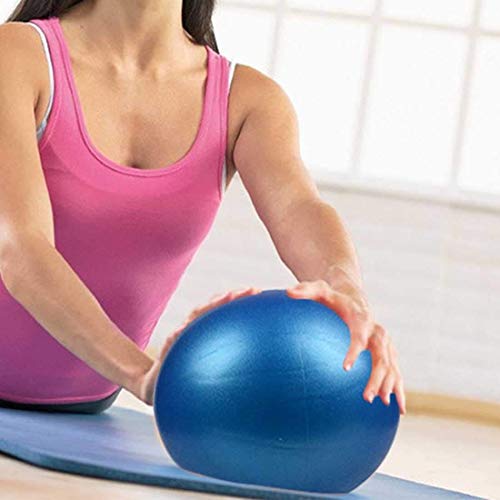 3 PCS Mini Yoga Pilates bola a prueba de explosiones de PVC bola equilibrada gimnástico de la aptitud ejercicio de entrenamiento con paja, Diámetro: 25 cm (rosa) Práctico equipo de gimnasia en el hoga