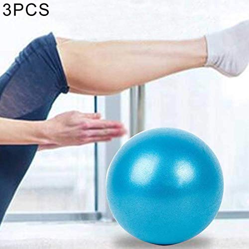3 PCS Mini Yoga Pilates bola a prueba de explosiones de PVC bola equilibrada gimnástico de la aptitud ejercicio de entrenamiento con paja, Diámetro: 25 cm (rosa) Práctico equipo de gimnasia en el hoga
