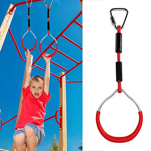 3 UNIDS Los Niños Tiran De La Barra Ejercicios De Fuerza Del Brazo Rueda Ninja Equipos De Gimnasia Columpios De La Barra Del Patio Trasero Kit De Carrera De Obstáculos Del Anillo Para Niños,120 Kg