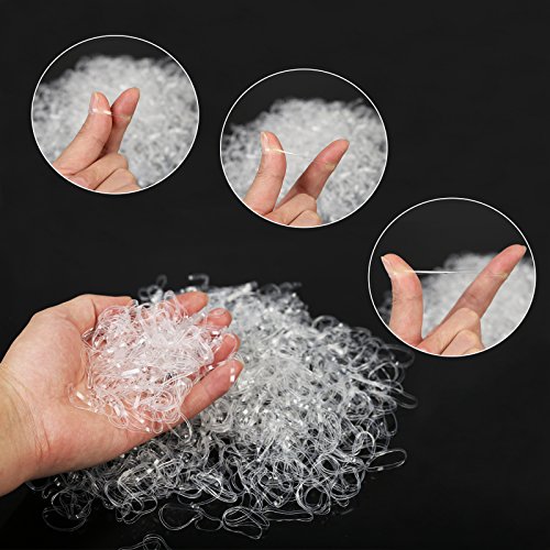 3000pcs banda elástica pelo de SEELOK gomas de lazo anillo de cuerda para hip pop, pelo sucio (transparente)