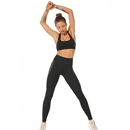 3/4 Leggings Training, Sports for Women, Yoga Leggings. Pantalones de Spandex en el Gimnasio.(Negro A 3/4 Largo, M)