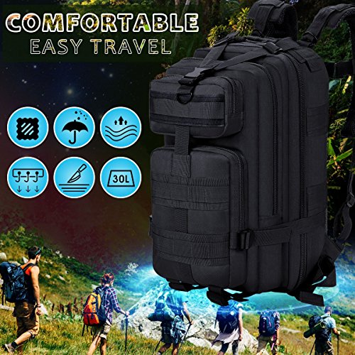 35L Mochila Multifunción Nylon Impermeable Camping Excursionismo Mochila de viaje ( Color : Negro )