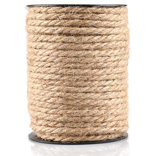 35M Cuerda de Yute Gruesa Cuerda cáñamo 4 mm,Natural Rollo de Cordel Yute para Embalaje,decoración, jardinería