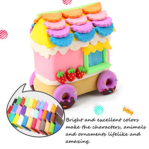 36 Colores Air Dry Clay, Arcilla de Modelado Ultraligero Magic Modeling Clay Plasticine, Arcilla y Masa de Modelado no tóxico, Arte Creativo DIY Crafts Regalo para niños