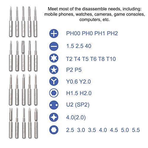 37 en 1 Profesional Magnético de Juego de Destornilladores con Magnetizador,Preciva Destornilladores de precisión kit,para reparación de PC,Teléfonos Móviles,PS4,Xbox,Cámara,electrónicos etc