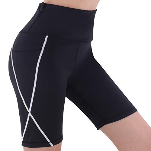 3W GRT Leggings Mujer Fitness, Leggings De Yoga para Mujer, Pantalones De Entrenamiento, Pantalón Corto Deportivo para Mujer Cintura Alta (Negro, L)