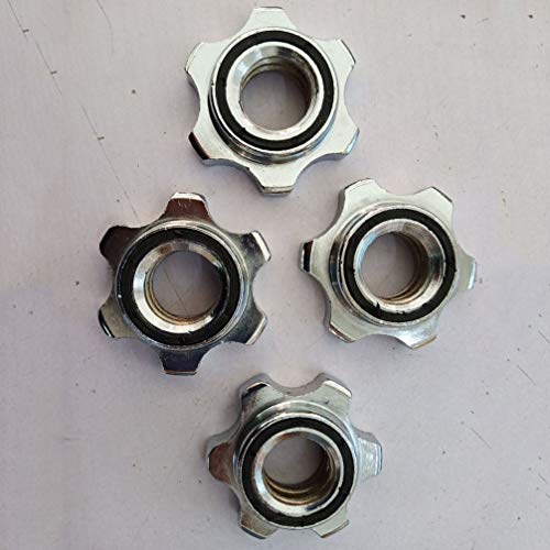 4 Piezas Collares con Bloqueo de Giro con Barra Abrazaderas de Tornillo Tapón de Tornillo Hexagonal para Entrenamiento con Pesas Dumbell