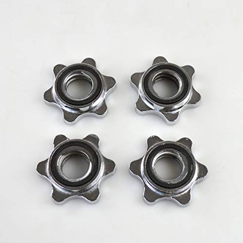 4 Piezas Collares con Bloqueo de Giro con Barra Abrazaderas de Tornillo Tapón de Tornillo Hexagonal para Entrenamiento con Pesas Dumbell