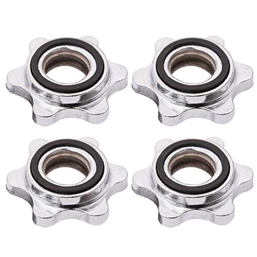 4 Piezas Collares con Bloqueo de Giro con Barra Abrazaderas de Tornillo Tapón de Tornillo Hexagonal para Entrenamiento con Pesas Dumbell